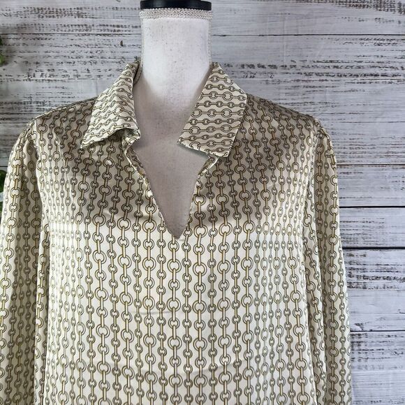 CotilCo Blouse Tunic Plus size 1X Gold Chains Career Professional Modest Church - Picture 3 of 11